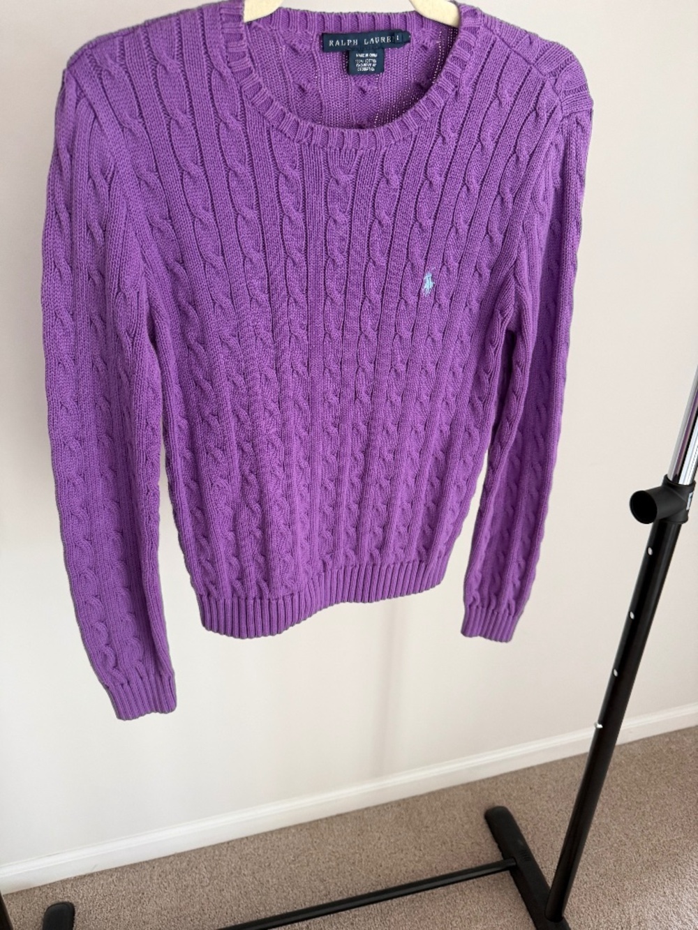 Ralph Lauren Women’s Crew Neck Cable Knit Sweater